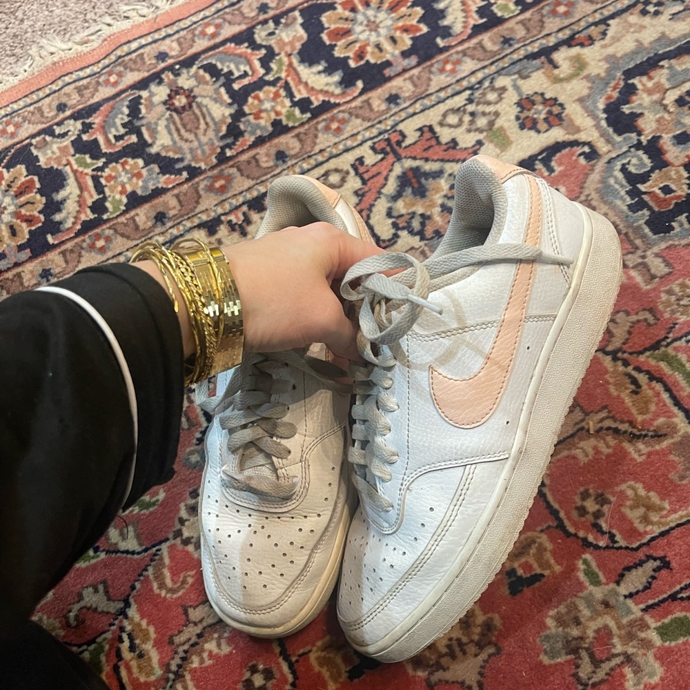 Nike Air Force 1s with pink swoosh . Size 8 womens